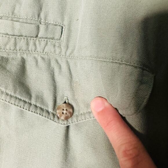 Keeper Bay Light Green Mens Long sleeve Collared Button One Pocket Shirt Size L - Picture 7 of 8